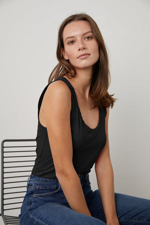 JOY ORIGINAL SLUB SCOOP NECK TANK Velvet by Graham & Spencer