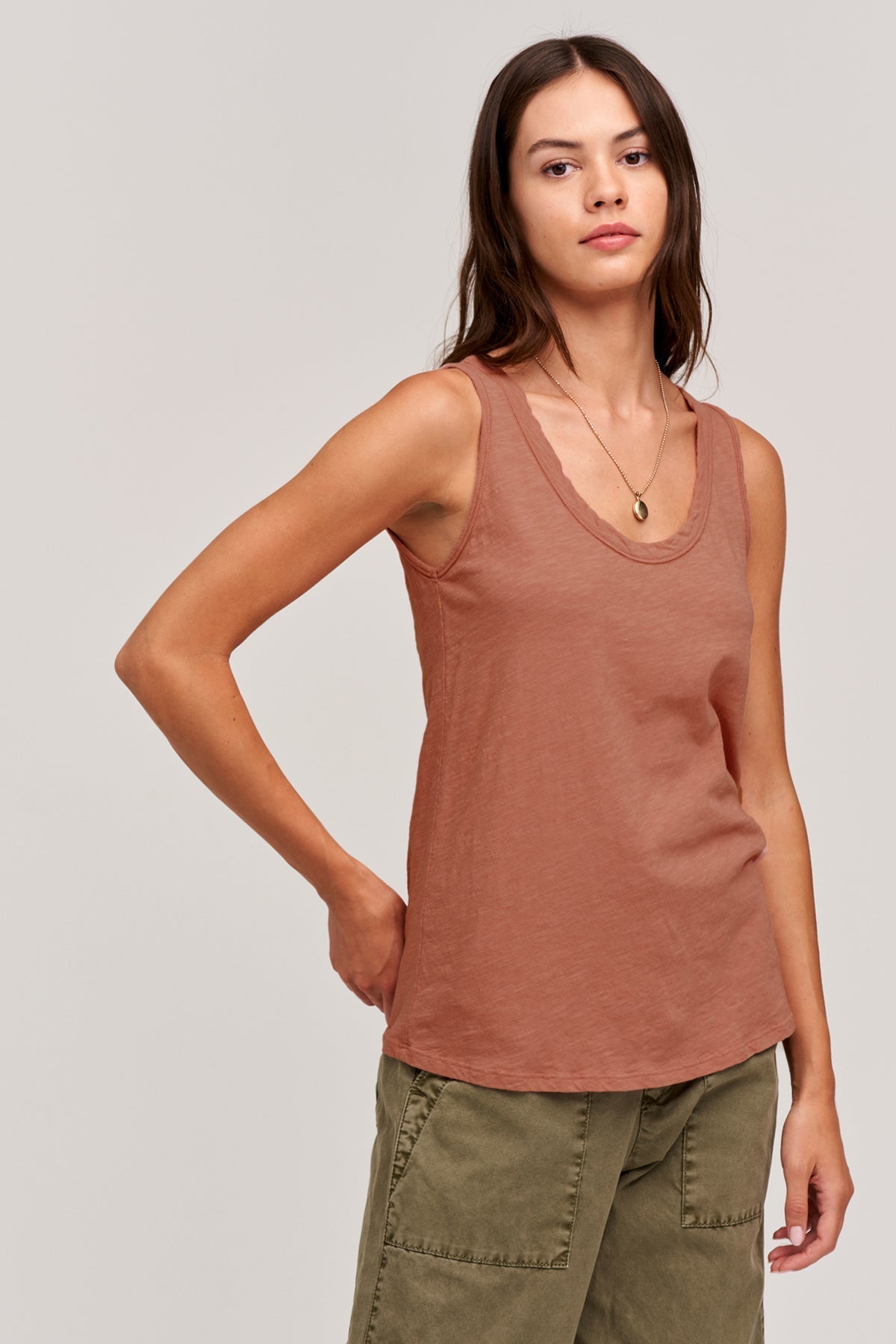JOY ORIGINAL SLUB SCOOP NECK TANK Velvet by Graham & Spencer