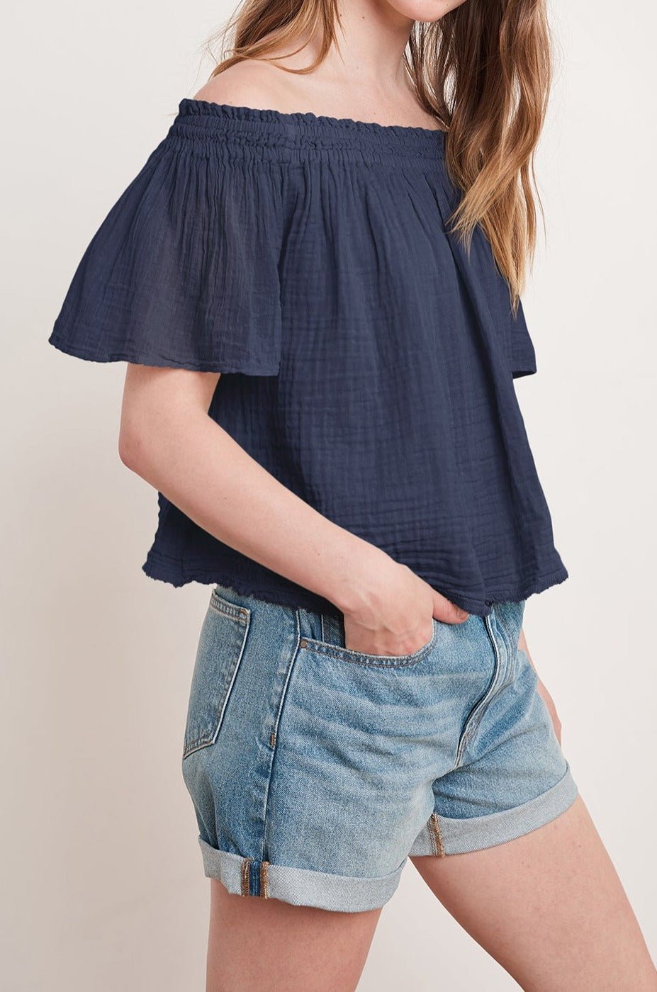 JULIE COTTON GAUZE TOP - Velvet Staging 2.0-26916190552260