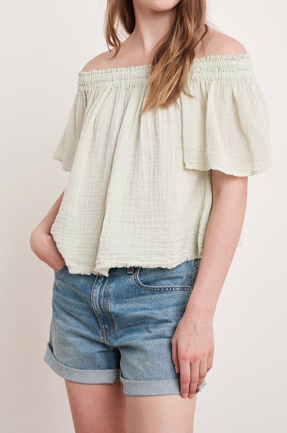 JULIE COTTON GAUZE TOP - Velvet Staging 2.0-26916190486724
