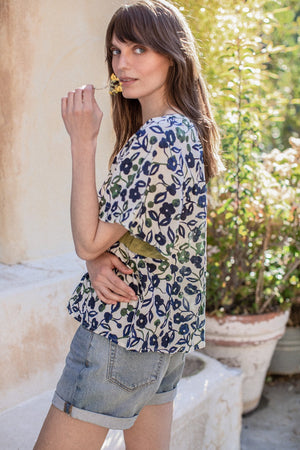 JUNO PRINTED COTTON CAMBRIC TOP - Velvet Staging 2.0