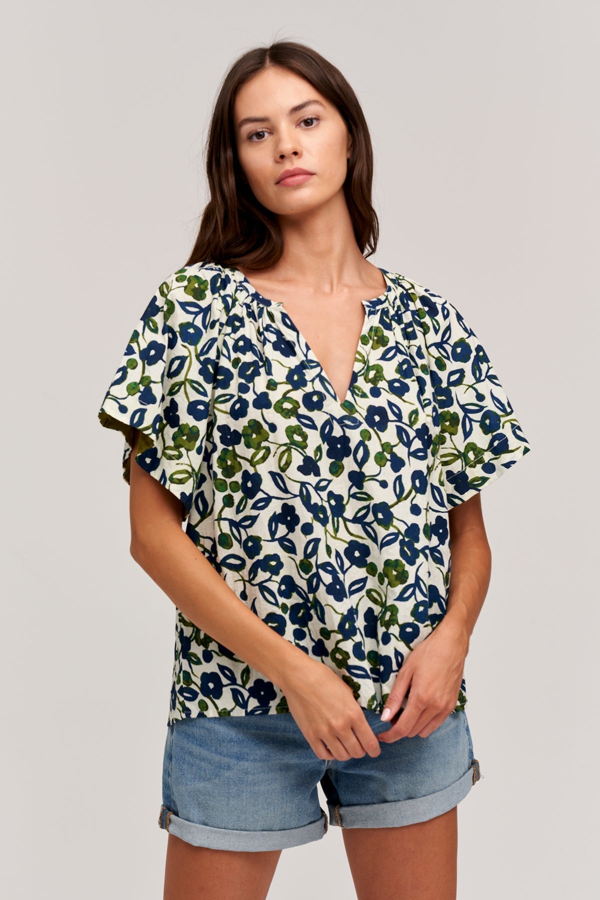 JUNO PRINTED COTTON CAMBRIC TOP - Velvet Staging 2.0