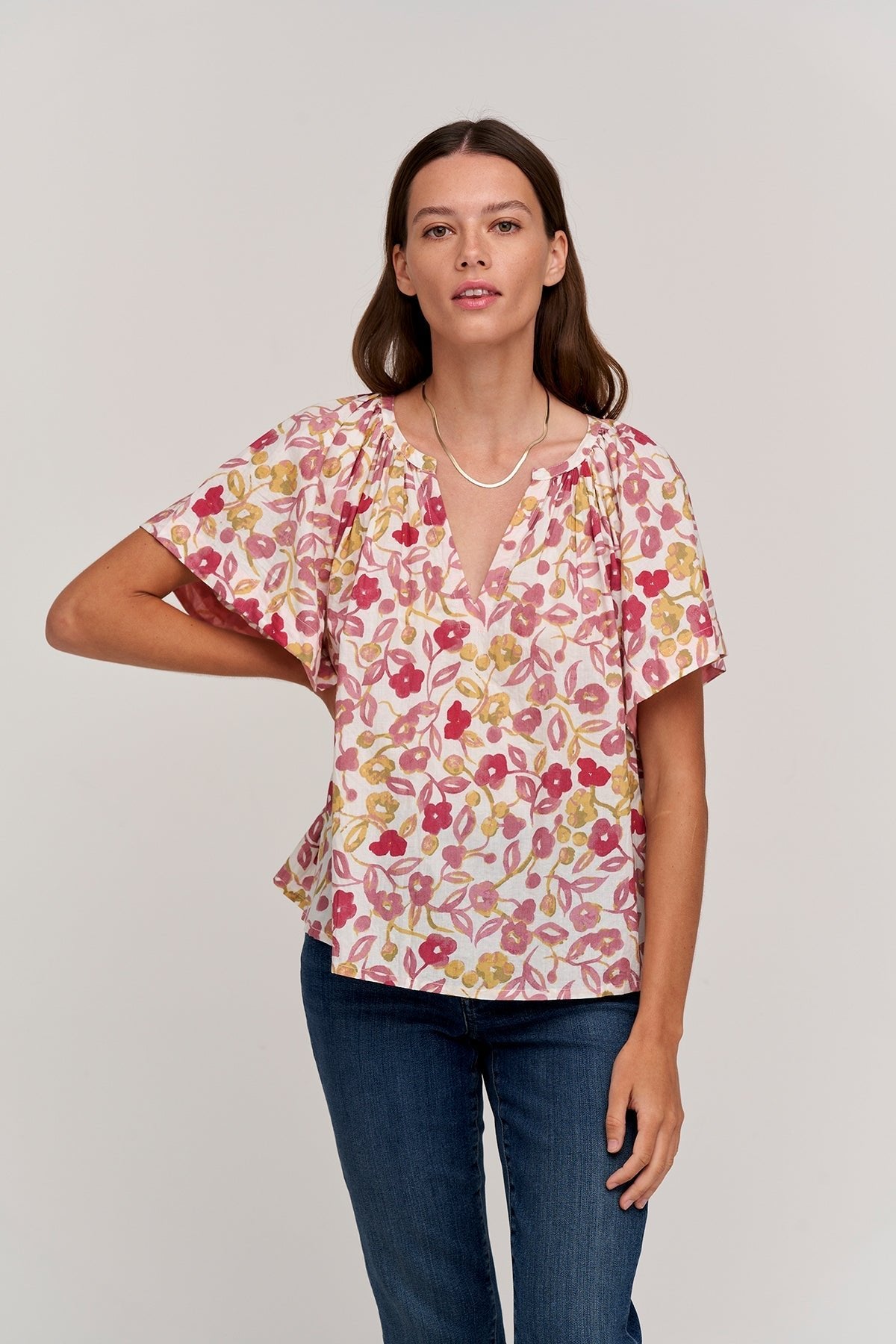 JUNO PRINTED COTTON CAMBRIC TOP - Velvet Staging 2.0-26916192911556