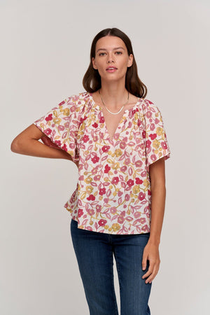 JUNO PRINTED COTTON CAMBRIC TOP - Velvet Staging 2.0