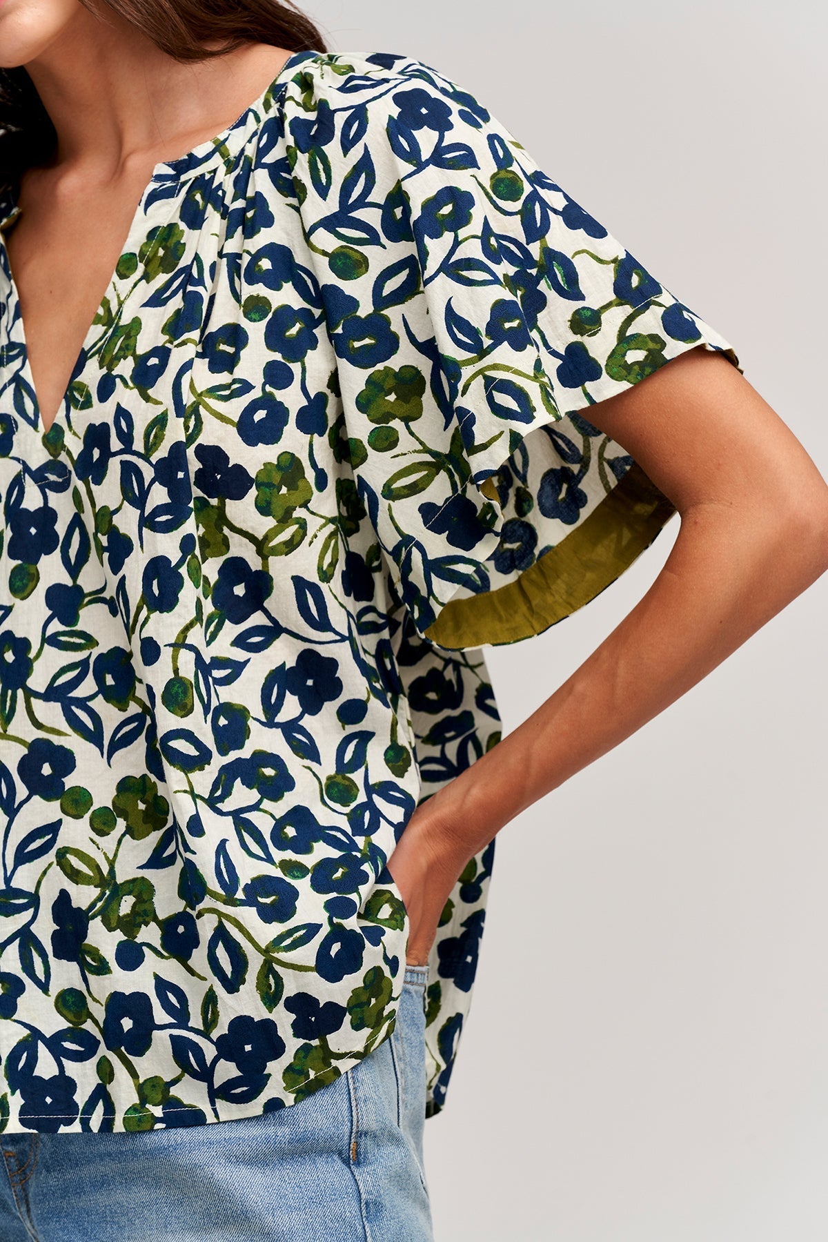 JUNO PRINTED COTTON CAMBRIC TOP - Velvet Staging 2.0-26916192878788