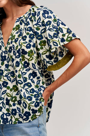 JUNO PRINTED COTTON CAMBRIC TOP - Velvet Staging 2.0