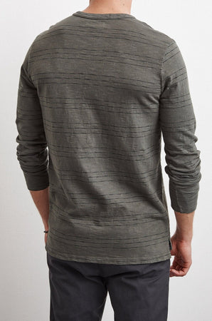 KAGE STRIPE TEXTURED COTTON HENLEY - Velvet Staging 2.0
