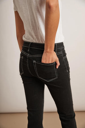 KAIA MID RISE CONTRAST STITCHING CROP JEAN - Velvet Staging 2.0