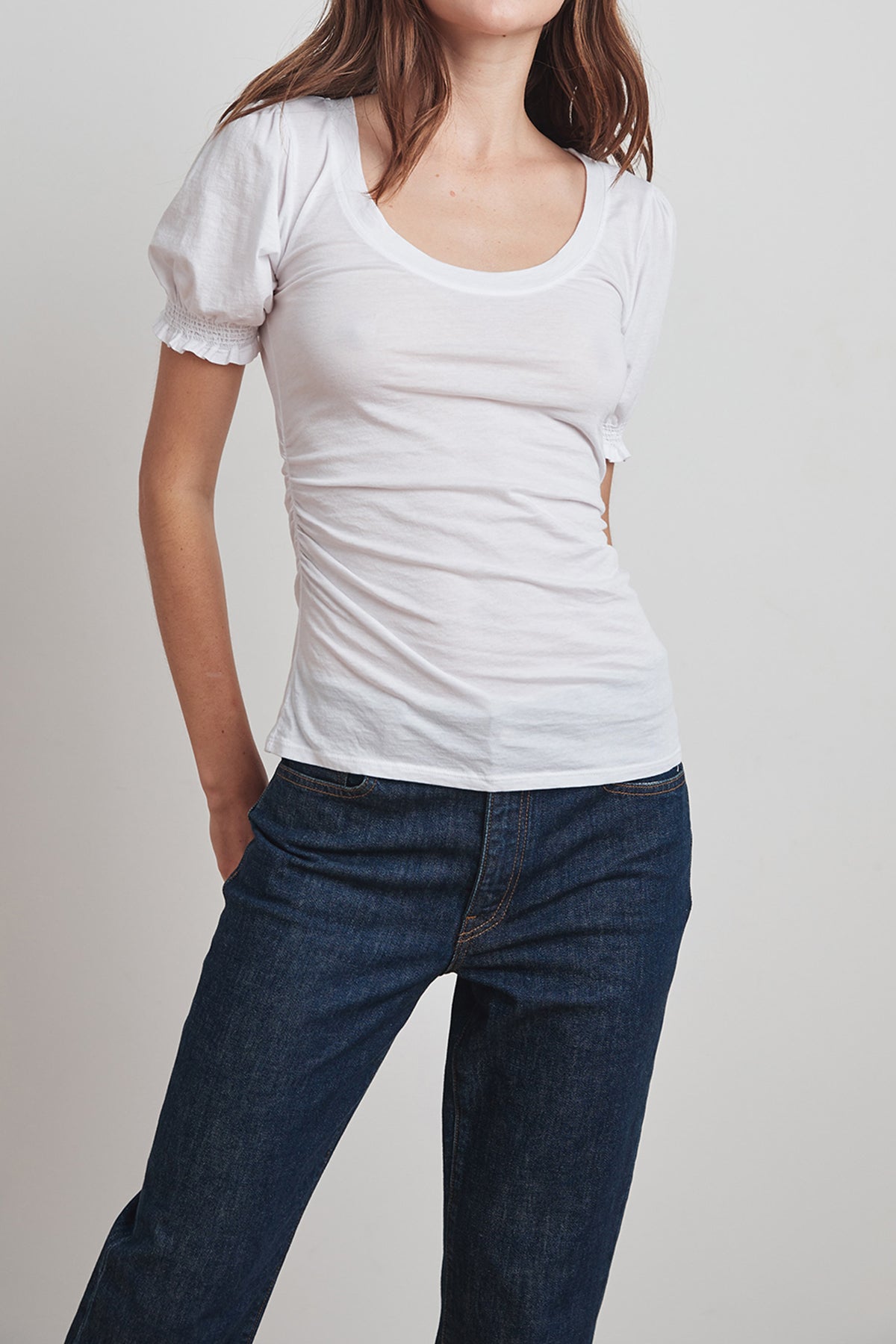 KAMI GAUZY WHISPER SHIRRED SLEEVE TOP - Velvet Staging 2.0-26916196057284
