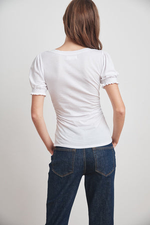 KAMI GAUZY WHISPER SHIRRED SLEEVE TOP - Velvet Staging 2.0