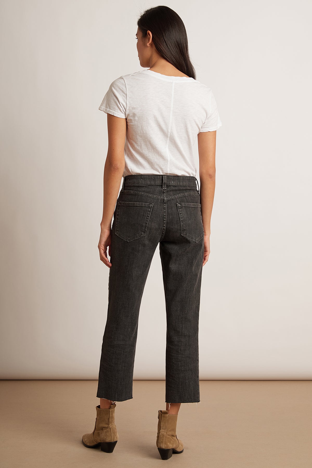 KAROLINA HI RISE STRAIGHT LEG CUT OFF JEANS - Velvet Staging 2.0