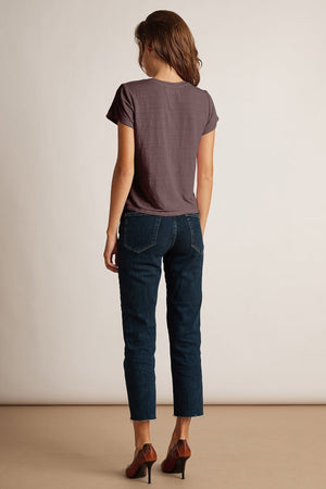 KAROLINA HI RISE STRAIGHT LEG CUT OFF JEANS - Velvet Staging 2.0