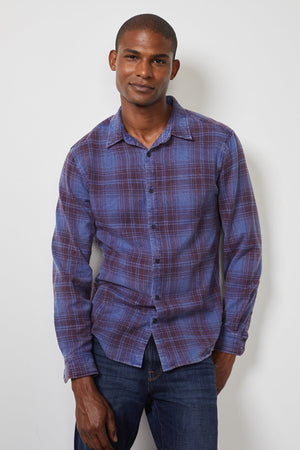KENNETH PLAID BUTTON-UP SHIRT - Velvet Staging 2.0