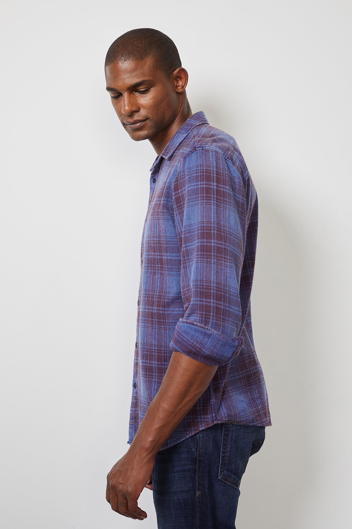 KENNETH PLAID BUTTON-UP SHIRT - Velvet Staging 2.0