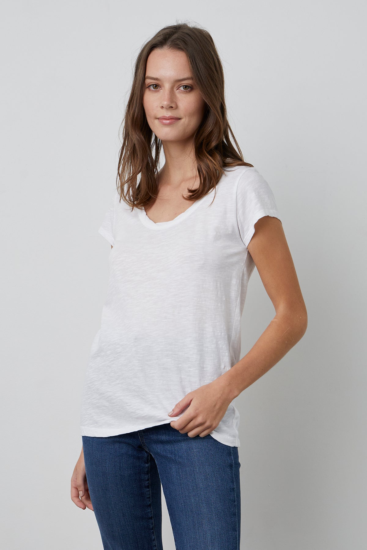 KIRA ORIGINAL SLUB SCOOP NECK TEE - Velvet Staging 2.0-26916212015300