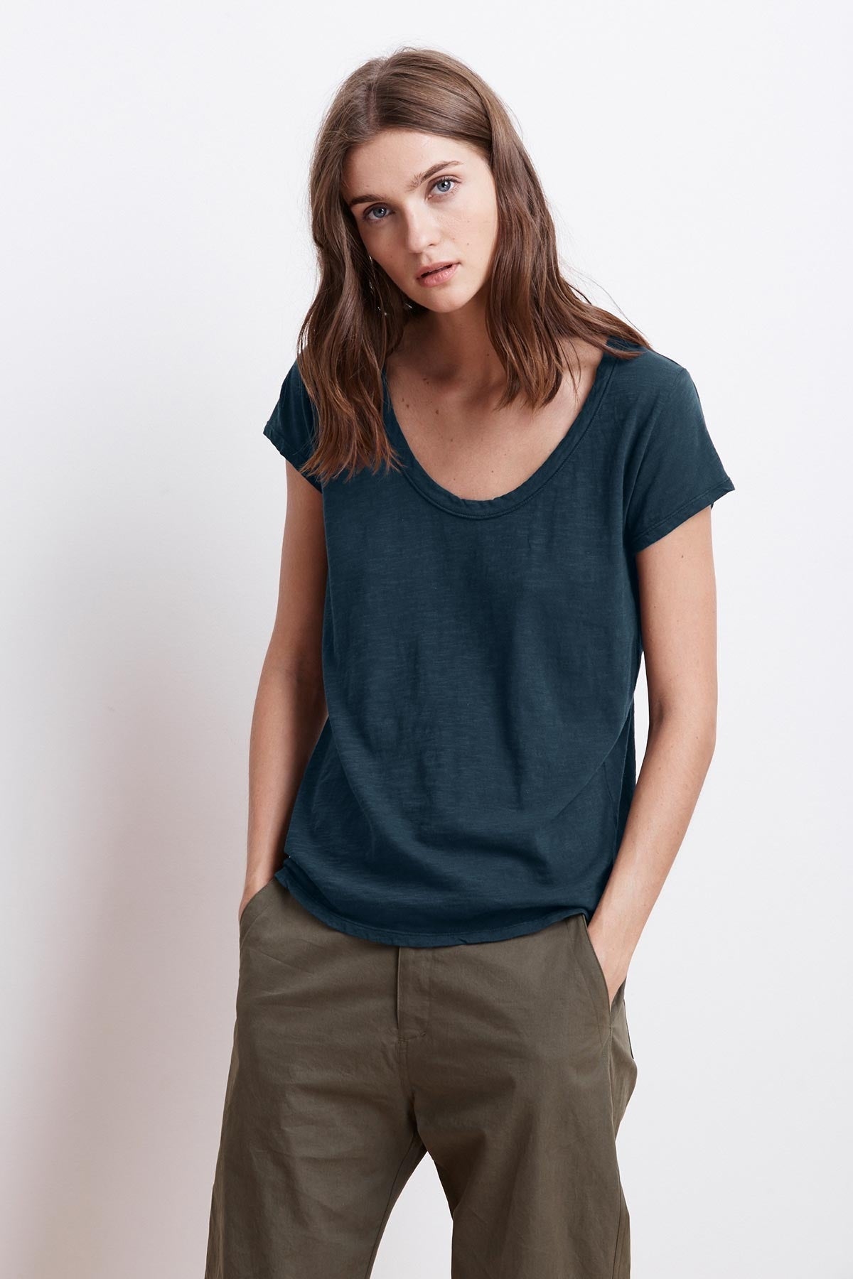   KIRA ORIGINAL SLUB SCOOP NECK TEE - Velvet Staging 2.0 