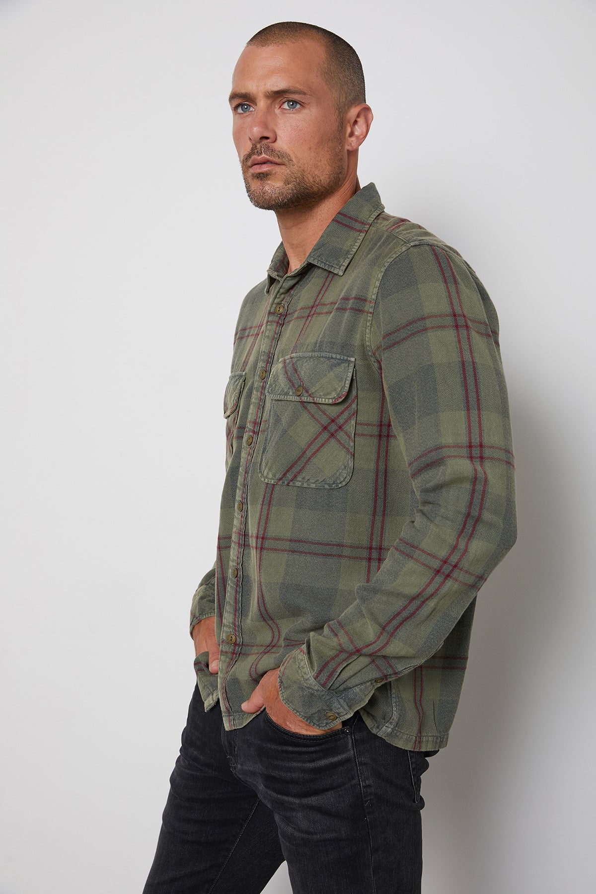 KIRK PLAID BUTTON-UP SHIRT - Velvet Staging 2.0