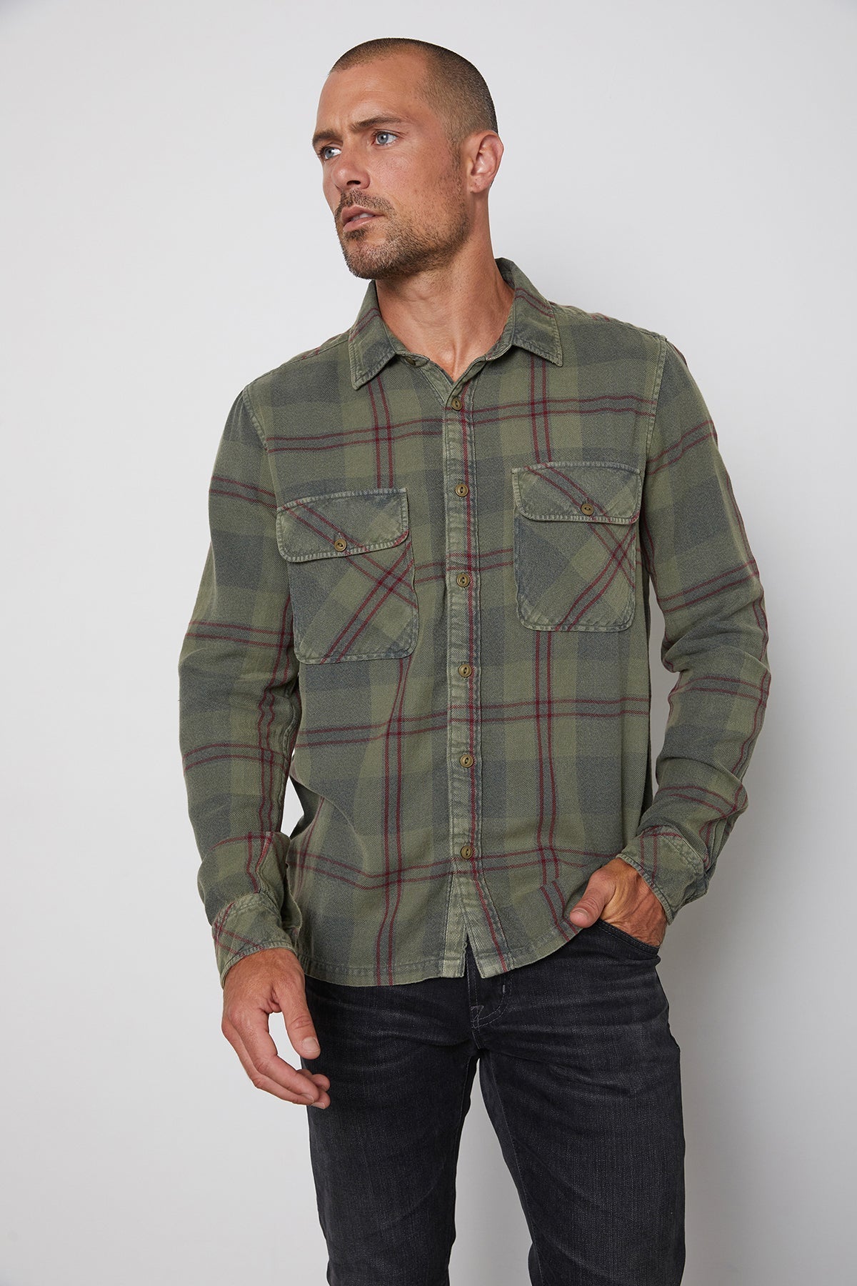KIRK PLAID BUTTON-UP SHIRT - Velvet Staging 2.0
