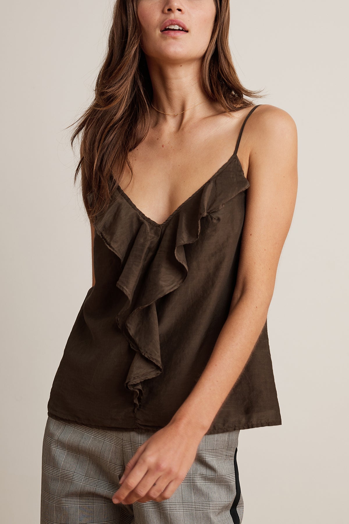 KORI SILK COTTON VOILE RUFFLE CAMI TANK - Velvet Staging 2.0