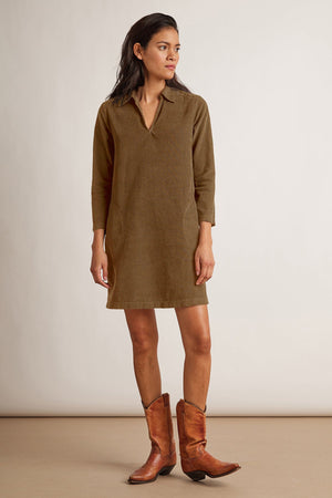 LANA CORDUROY SHIRT DRESS - Velvet Staging 2.0