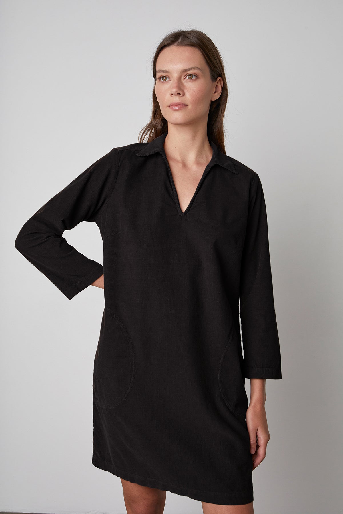 LANA CORDUROY SHIRT DRESS - Velvet Staging 2.0