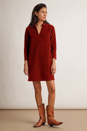 LANA CORDUROY SHIRT DRESS - Velvet Staging 2.0