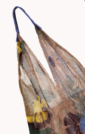 LARGE FLORAL PRINT MESH TOTE BY EPICE - Velvet Staging 2.0