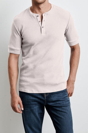 LARRY THERMAL KNIT HENLEY - Velvet Staging 2.0