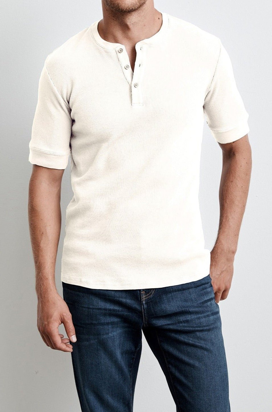 LARRY THERMAL KNIT HENLEY - Velvet Staging 2.0-26916210933956