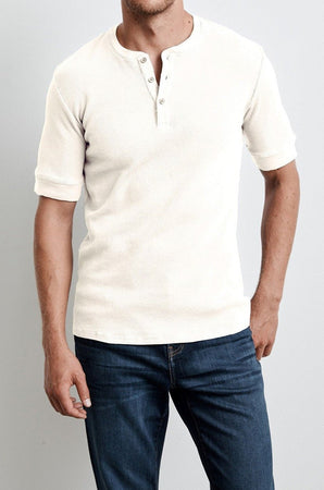 LARRY THERMAL KNIT HENLEY - Velvet Staging 2.0
