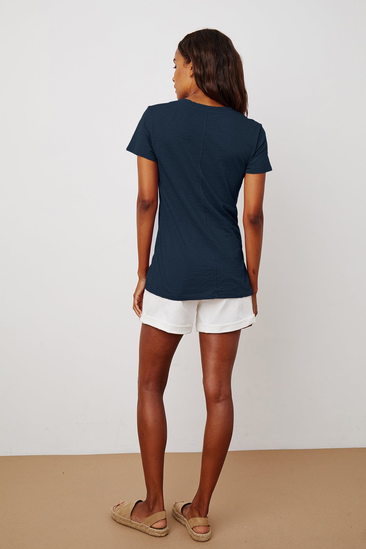   LILITH COTTON SLUB V-NECK TEE Velvet by Graham & Spencer 