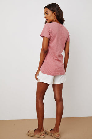 LILITH COTTON SLUB V-NECK TEE - Velvet Staging 2.0