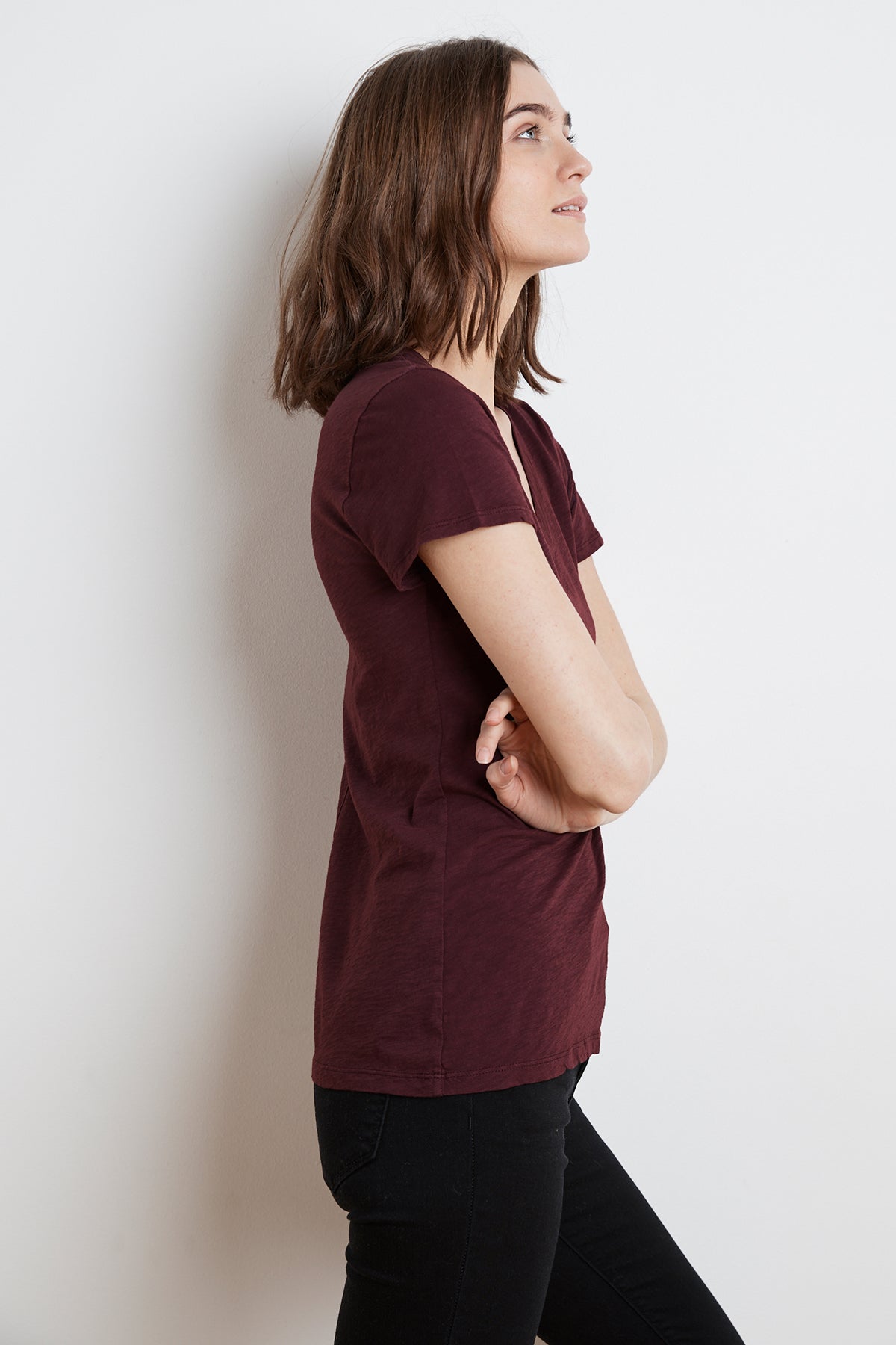 LILITH COTTON SLUB V-NECK TEE - Velvet Staging 2.0-26916224860356