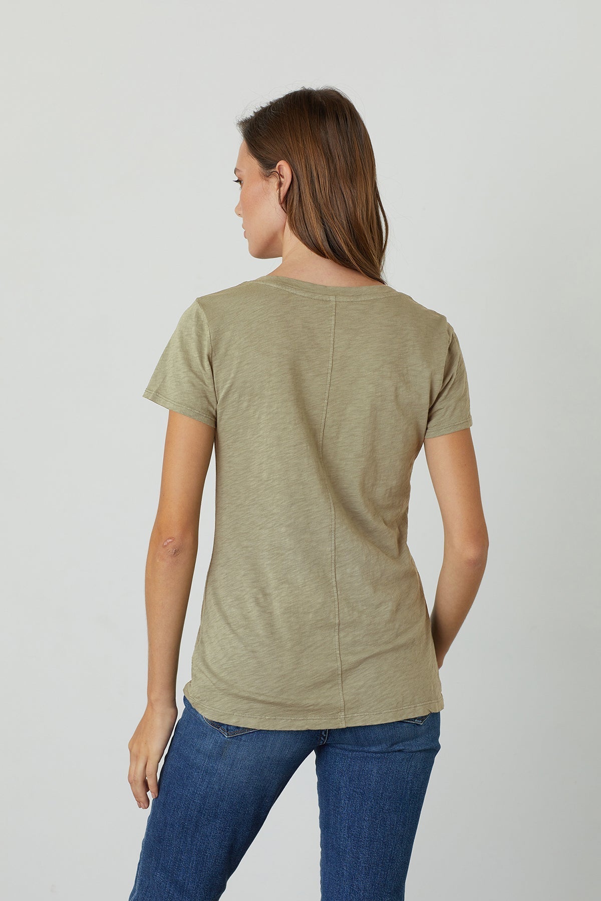   LILITH COTTON SLUB V-NECK TEE Velvet by Graham & Spencer 