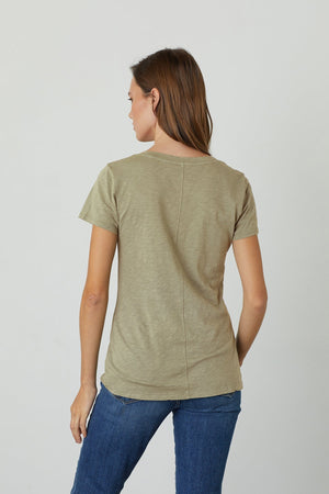 LILITH COTTON SLUB V-NECK TEE Velvet by Graham & Spencer