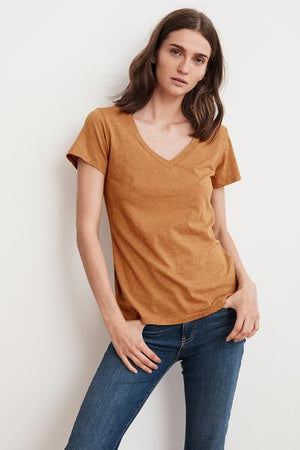 LILITH COTTON SLUB V-NECK TEE - Velvet Staging 2.0