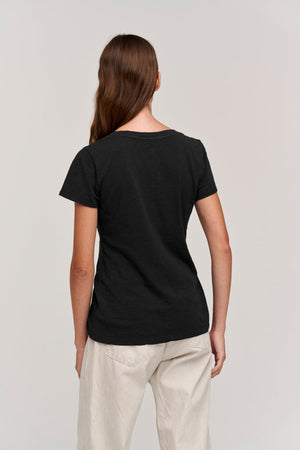 LILITH COTTON SLUB V-NECK TEE Velvet by Graham & Spencer