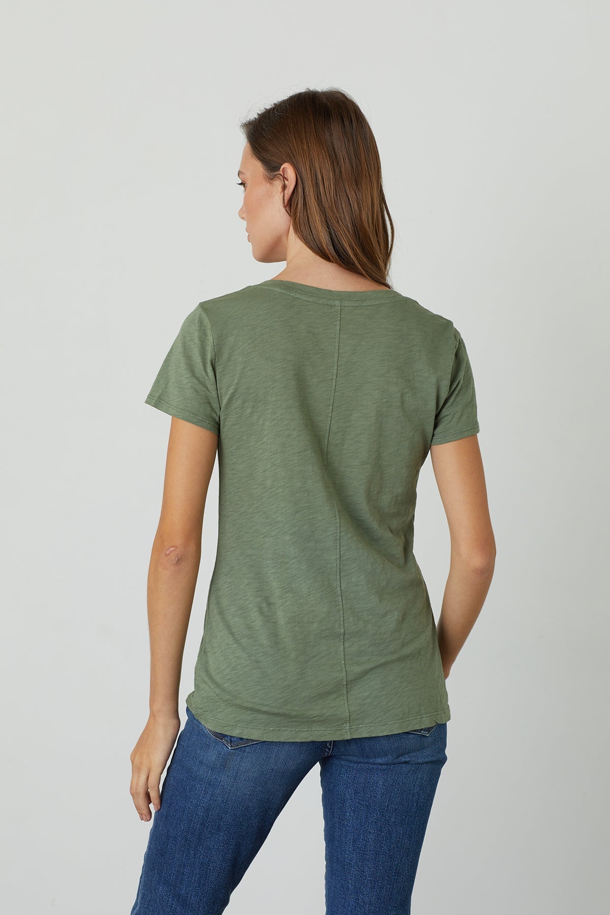   LILITH COTTON SLUB V-NECK TEE Velvet by Graham & Spencer 