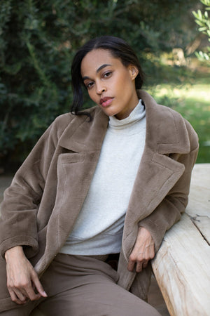 LINDA FAUX LUX FUR JACKET - Velvet Staging 2.0