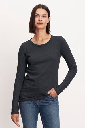 LIZZIE ORIGINAL SLUB LONG SLEEVE TEE - Velvet Staging 2.0