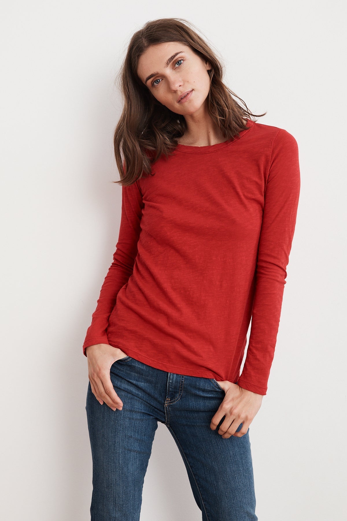 LIZZIE ORIGINAL SLUB LONG SLEEVE TEE - Velvet Staging 2.0-26916223615172