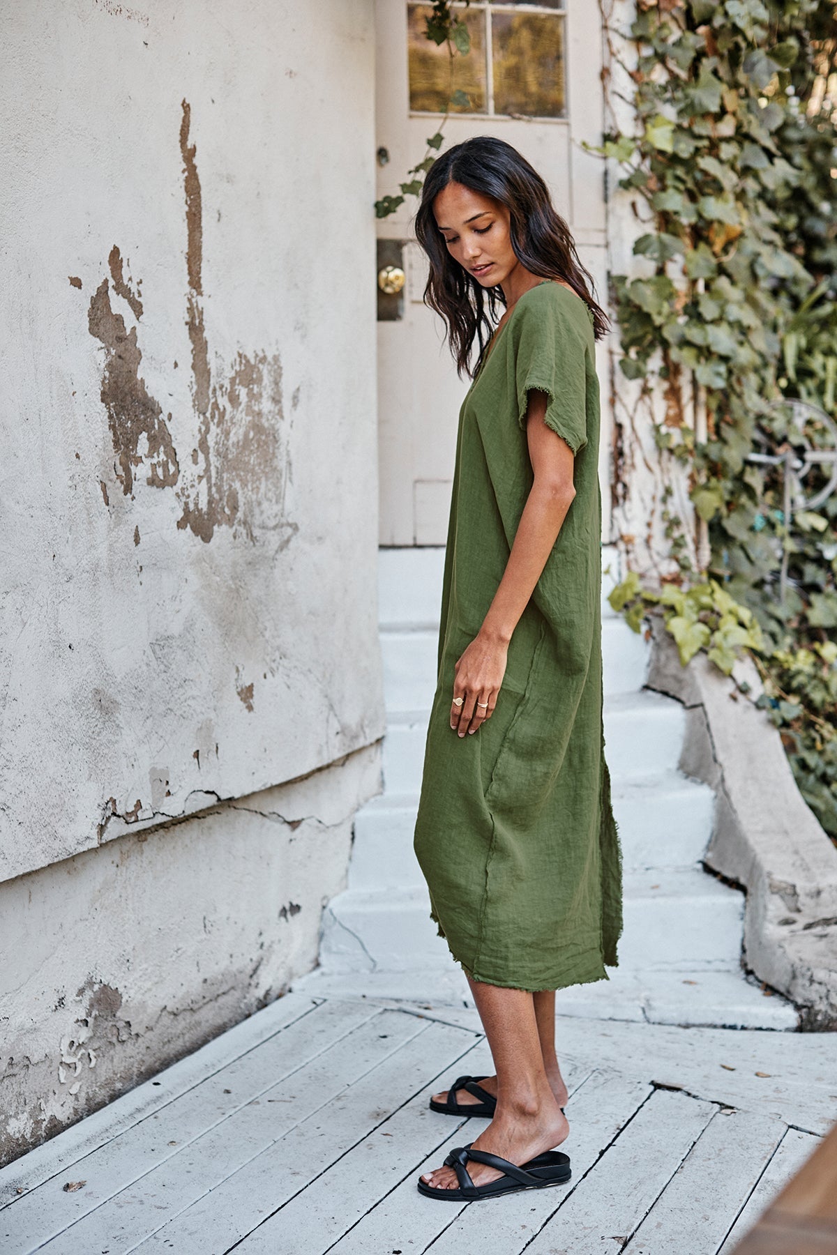 LONDON LINEN CAFTAN DRESS - Velvet Staging 2.0