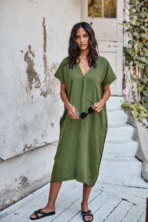LONDON LINEN CAFTAN DRESS - Velvet Staging 2.0