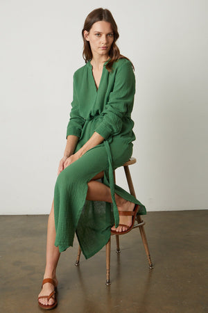 LORRAINE COTTON GAUZE CAFTAN DRESS - Velvet Staging 2.0