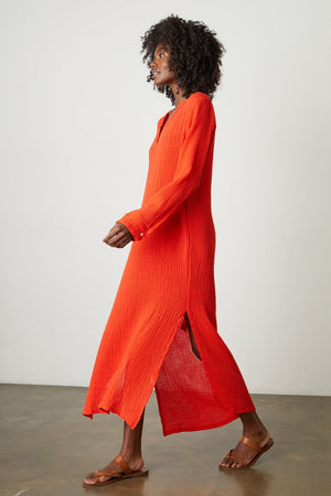 LORRAINE COTTON GAUZE CAFTAN DRESS - Velvet Staging 2.0