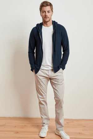 LOUDON COZY HEATHER JERSEY ZIP HOODIE - Velvet Staging 2.0