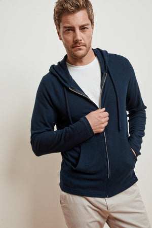LOUDON COZY HEATHER JERSEY ZIP HOODIE - Velvet Staging 2.0