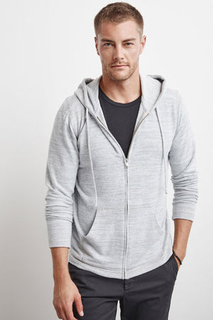 LOUDON COZY HEATHER JERSEY ZIP HOODIE - Velvet Staging 2.0