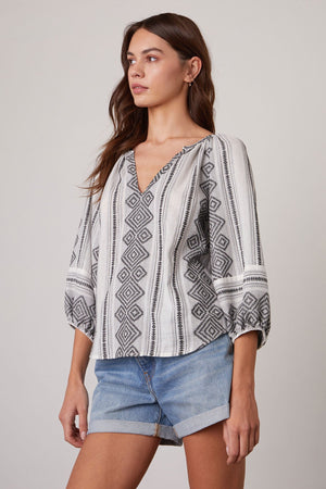 LOUISE JACQUARD BOHO TOP - Velvet Staging 2.0