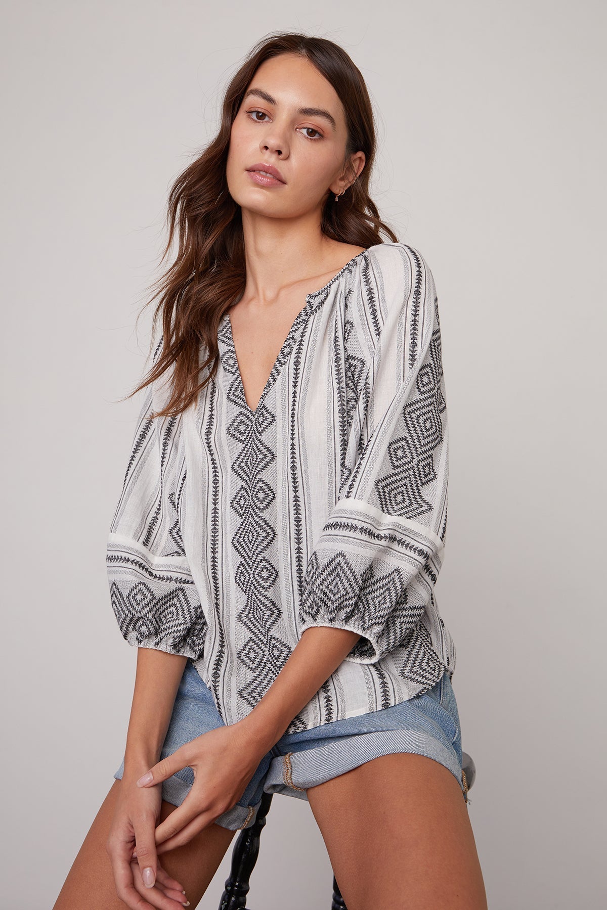 LOUISE JACQUARD BOHO TOP - Velvet Staging 2.0-26916228956356
